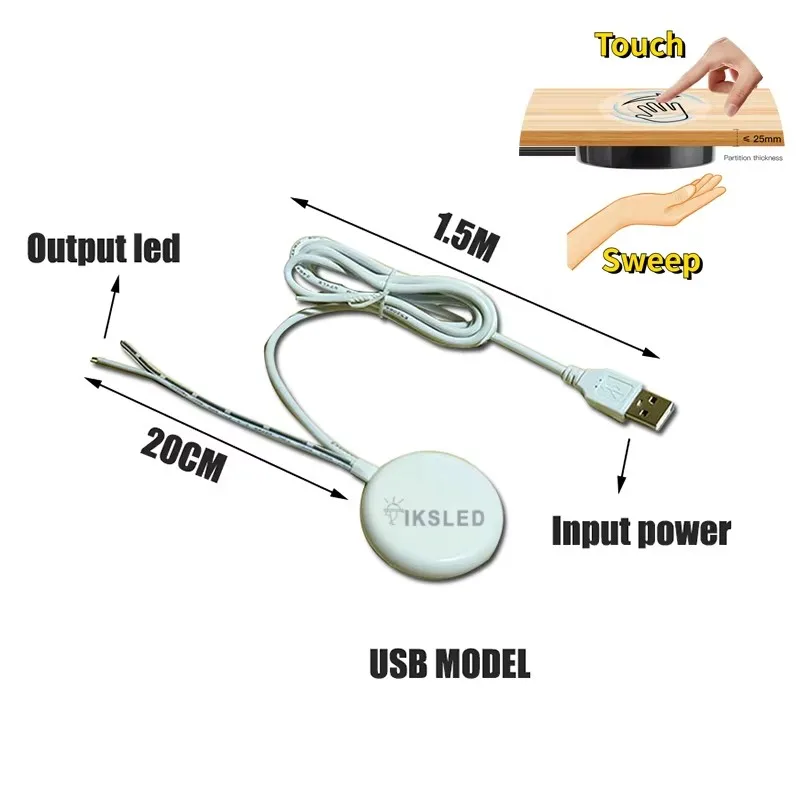 Hand-Sweep Induction Switch Partitions DC3.7-24V 3CM Wood Penetration Easy to Instal hand sweep switch