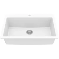 Top Mount. Large Single Bowl Quartz Kitchen Sink in 1