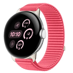 Elastic Nylon Loop Sport Band Strap - Adjustable Bracelet Accessory - Pixel watch 1 41mm (Water red)
