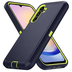 Ultimate Defender Phone Case with Belt Clip - Rugged Protection in Ott - Box Style for Galaxy a27 (Dark blue and green)