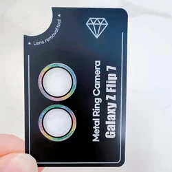 Diamond Glitter Camera Glass Lens Protector with Metal Ring - Galaxy Z Flip5 (Glitter Colorful)