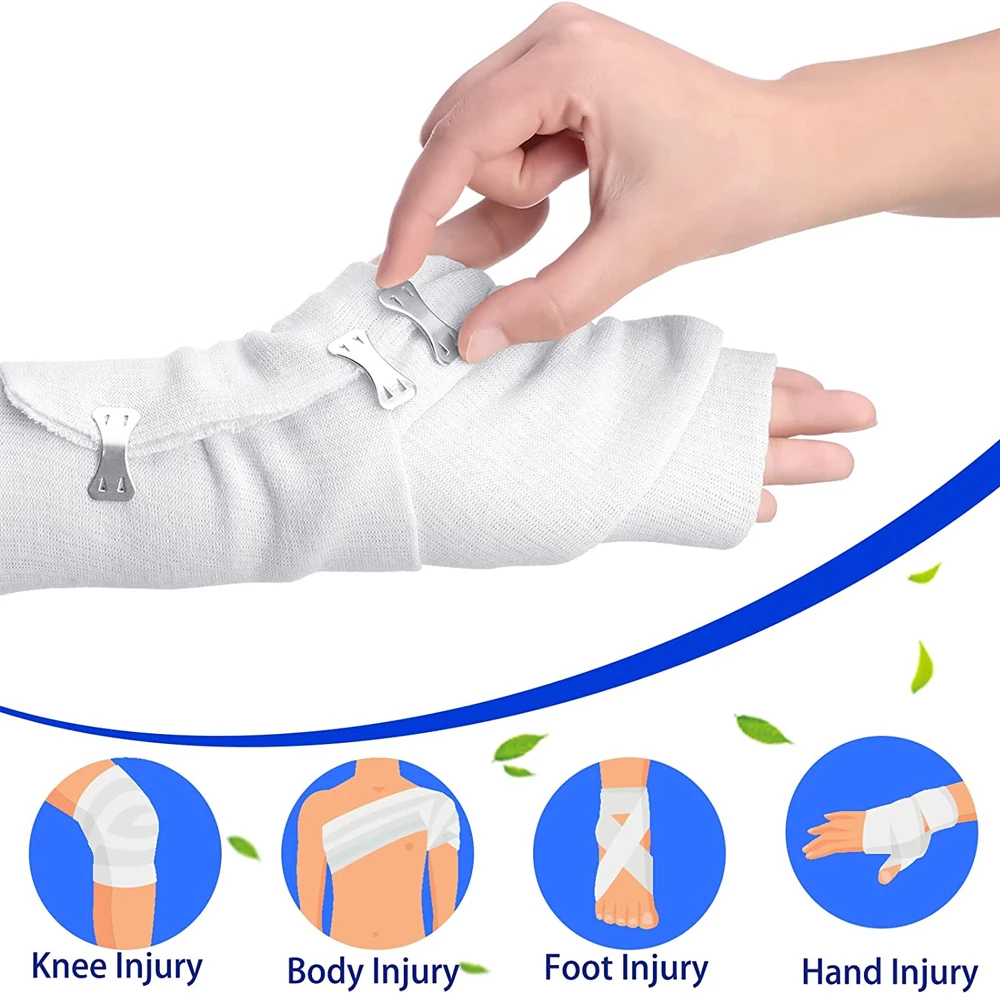 10Pcs/Set Elastic Bandage Clips Bandage Wrap ClipsPlastic Storage Box Replaceable Wrap Clips for Various Types Banda