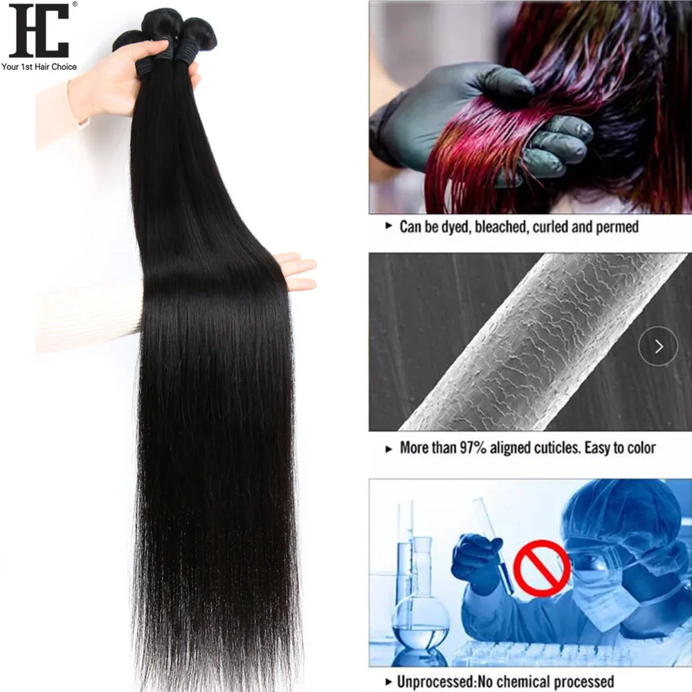 12A Brazilian Straight Weave Bundles 40 Inch Unprocessed Human Hair Extensions 3/4 Pieces Natural Color 100% Human Hair Weave