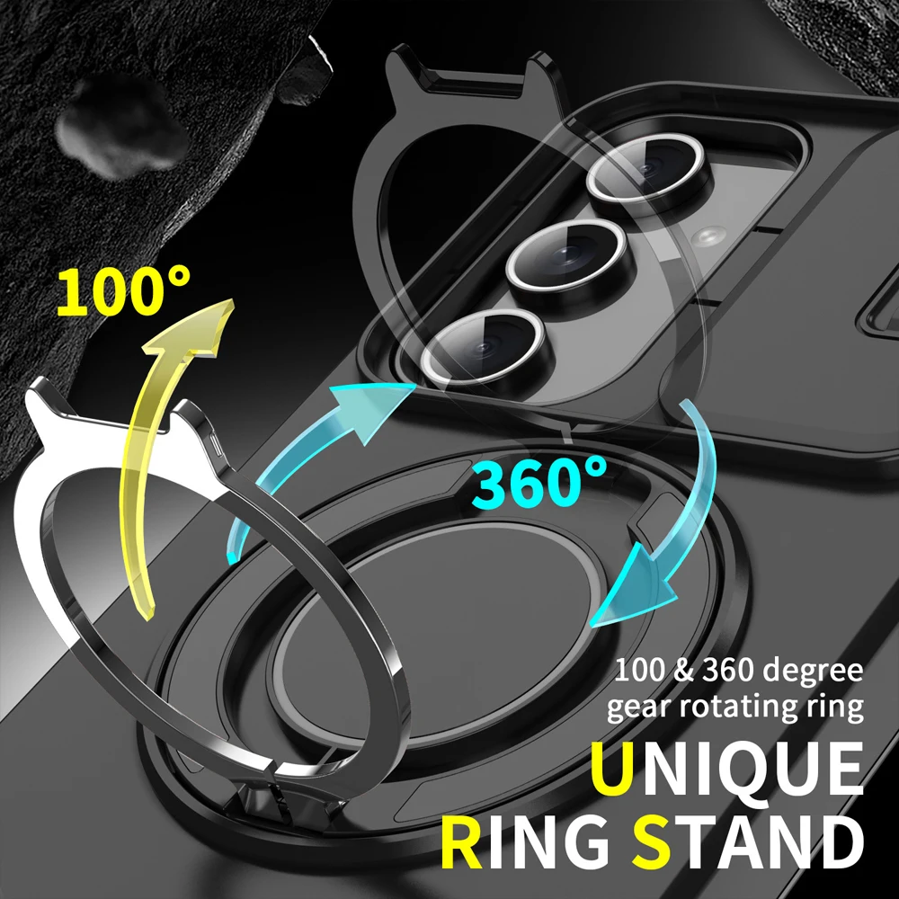 Magnetic Fold Stand Dual Layer Phone Case For Samsung Galaxy A55 A56 A36 A26 A54 A14 A35 A37 A57 A17 A16 A15 5G Slide Lens Cover 6