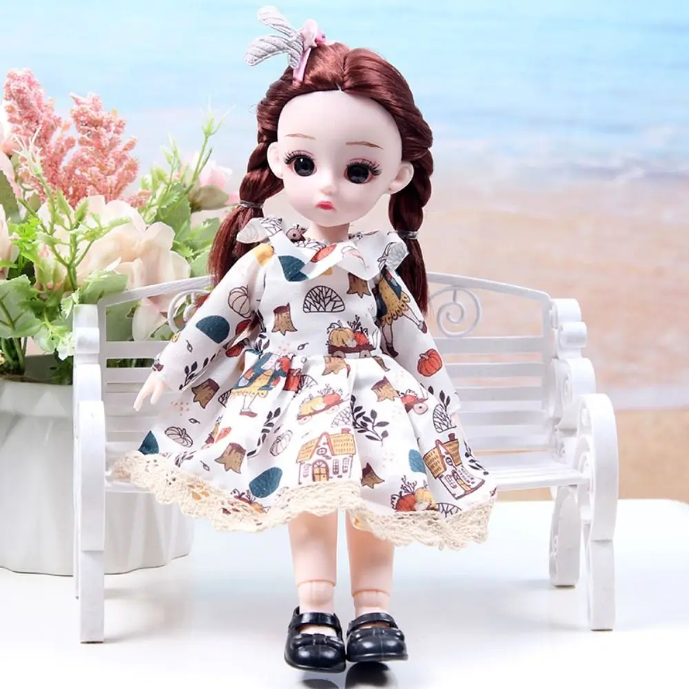 Dressing Spherical Joint 30cm Anime Bjd with Clothes Dress Up Hinged Colorful 3D Eyes 30cm Articulated Toys Children Toys