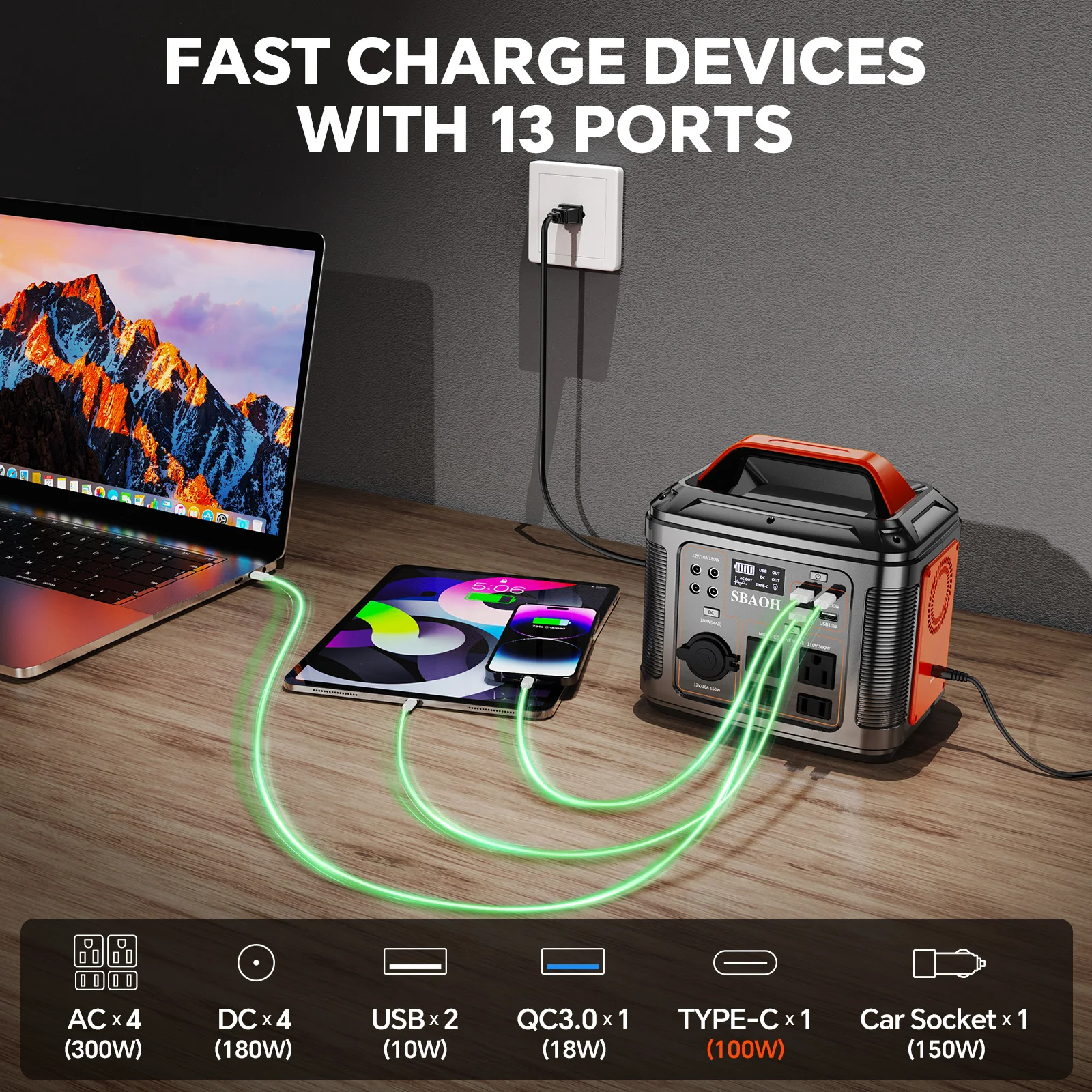 300W Portable Solar Power Station 3