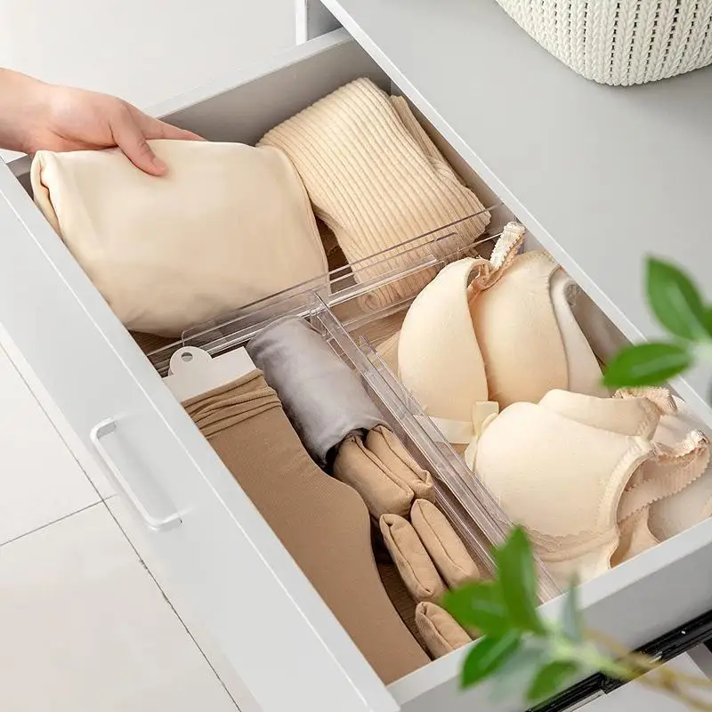 Drawer Storage Partition Board Expandable And Freely Combinable Plastic Grid Pieces Underwear Socks Partition Board Wholesale