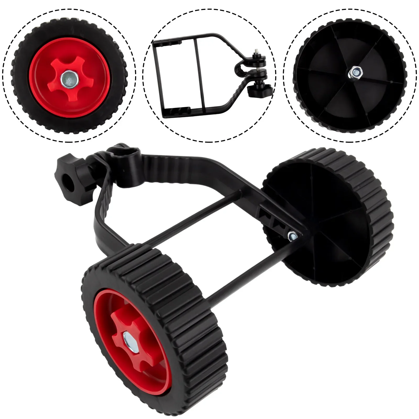 

1pc Brushcutter Wheel Set For Mower Maintenance Gardening Works Grass String Trimmer Metal Adjustable Cutter Support Wheels Set