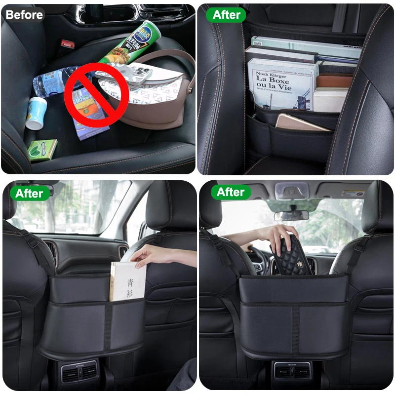 Luxurious Leather Car Seat Organizer & Handbag Holder