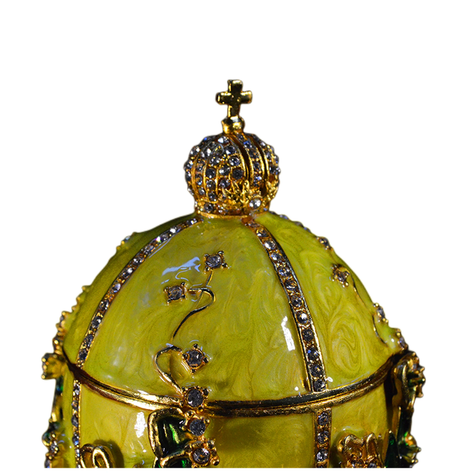 QIFU Yellow Large Faberge Egg Souvenir Gift for Home Decor 4