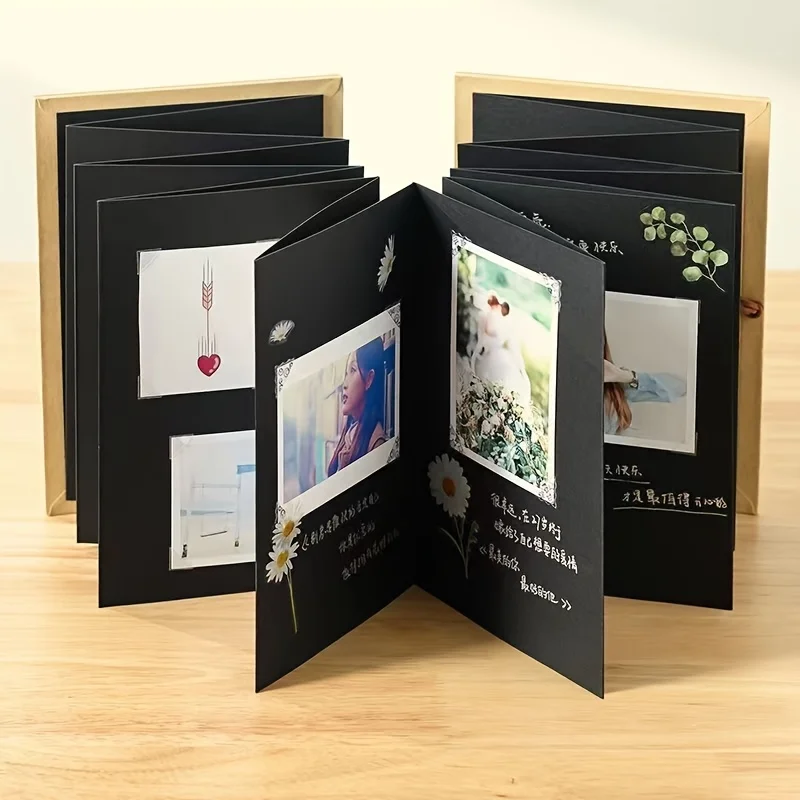 Accordion Vintage Photo Album Record Your Own Beautiful Life Folding DIY Photo Album Growing Up Memorial Album photo album