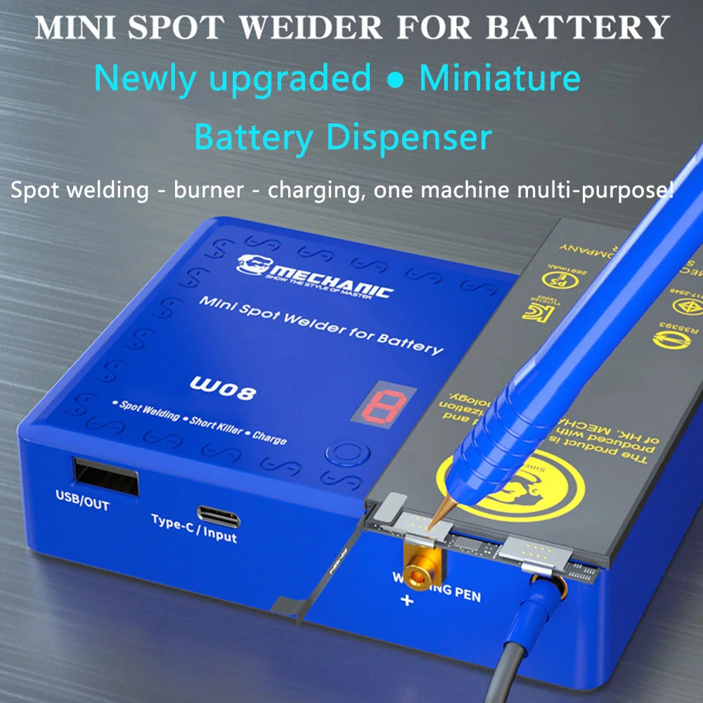 MECHANIC W04 W08 Portable Spot Welding Machine Nickel Sheet Lithium Battery Welder For 18650 Battery iPhone Battery Repair 4
