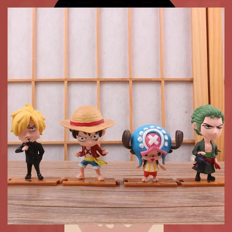 

10pcs One Piece Action Figures Luffy Roronoa Zoro Chopper Anime Models Jigsaw Puzzle Ornaments Creative Gifts Toy Car