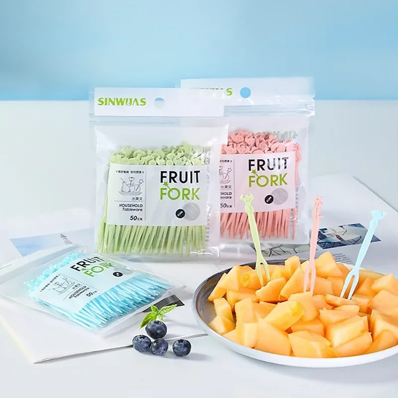 Dessert Bento Instant Noodles Decorating Toppers for Lunch Box Girl Mini Party Tableware Plastic Toothpick Fruit Fork Buffet Bar