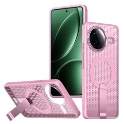 Magsafe Magnetic Heat Dissipation Kickstand Phone Case for Redmi K90 (Pink)