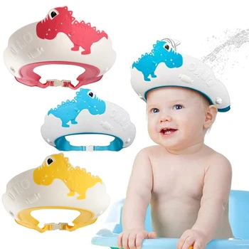 Cappello da doccia per bambini Shampoo per bambini regolabile Cuffia da bagno Lavaggio dei capelli Copricapo impermeabile Scudo per le orecchie Cuffia per shampoo per bambini Visiera da bagno 0 36M 1