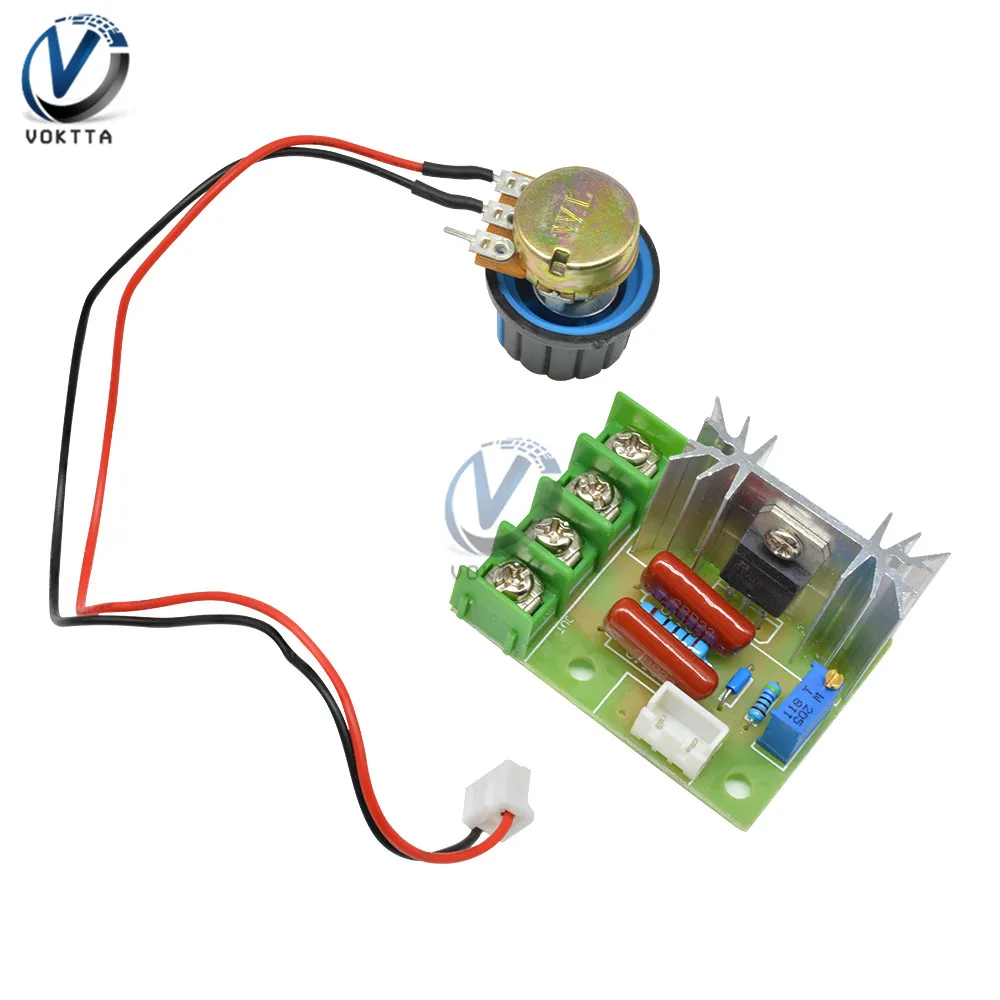 Motor Speed Controller DC Motor Speed Controller Motor Speed Controller Voltage Regulator Electric Motor Speed Controller AC 50V-220V 2000W High Power SCR Motor Speed Controller Module High Power Voltage Regulator Dimming Dimmers Governor 110V