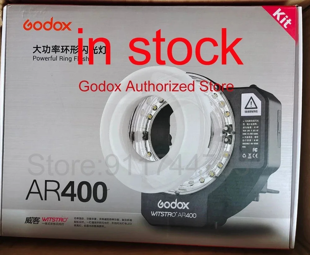 Godox Witstro AR400 400WS 200WS Flash Light Speedlite LED Ring Video Light With Li-ion Battery for C/N CD50 T03 2Y