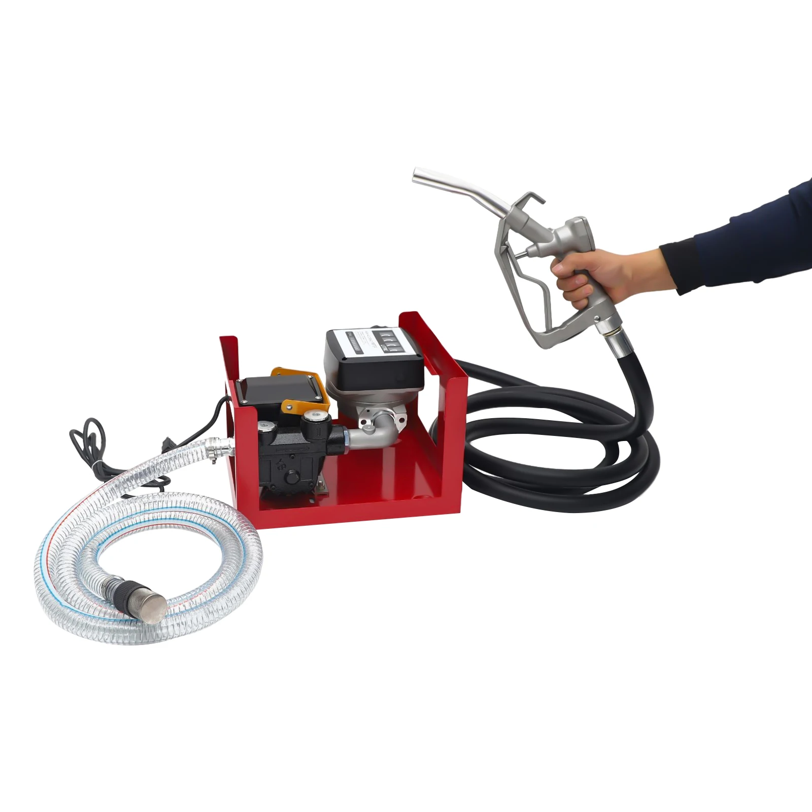 

110V Electric Oil Fuel Diesel Gas Transfer Pump W/Hose Manual Nozzle