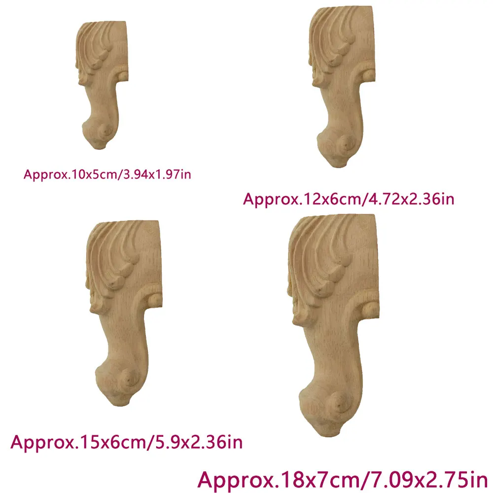 Description Picture 2 of item2Pcs Solid Unfinished Carved Wood Furniture Legs Replacement Sofa Couch Chair Ottoman Coffee Table Cabinet Furniture Wood Feet