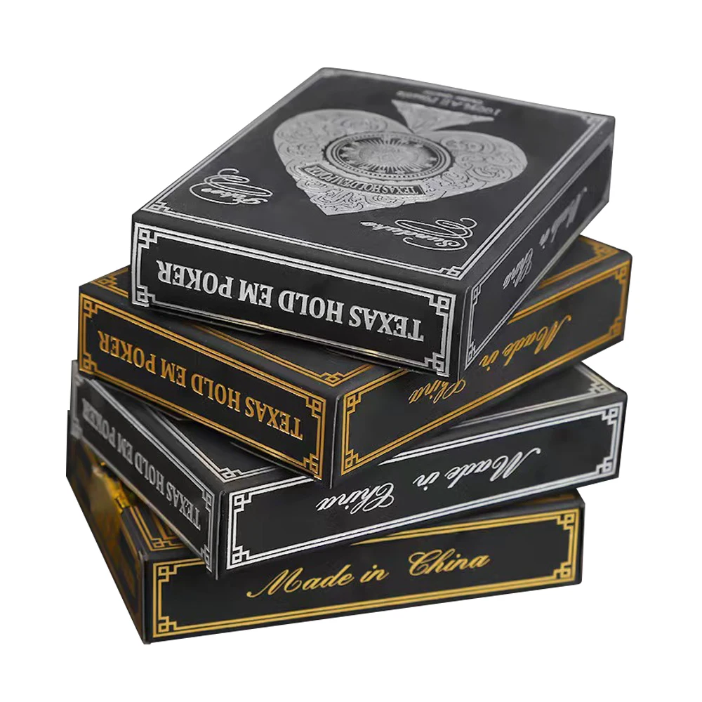 Playing Card Game Standard Index Gold/Silver Edge Playing Cards Large Character PVC Texas Hold'em Table Games Creative Poker playing cards plastic playing cards
