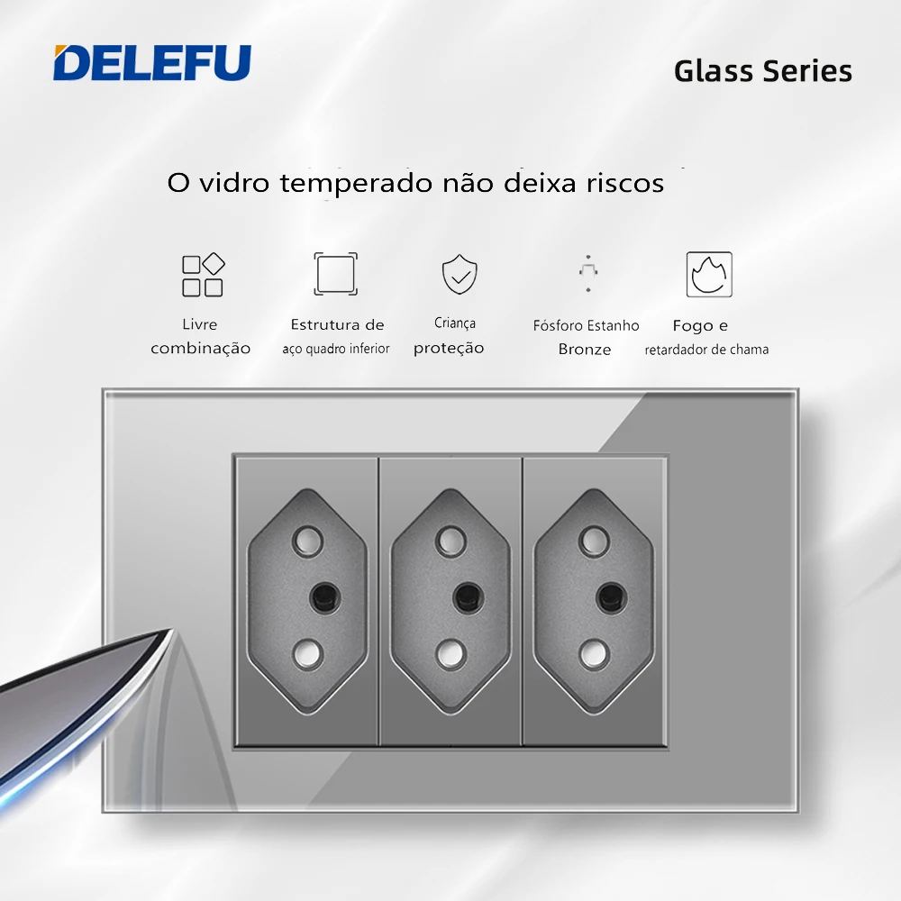 tomada de parede padrao delefu brasil interruptor intermediario 01