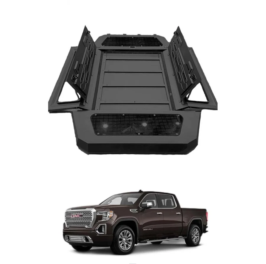 

Custom fit aluminum canopy for Chevy Silverado Colorado GMC top camper leakproof anti rusted hard tonneau cover