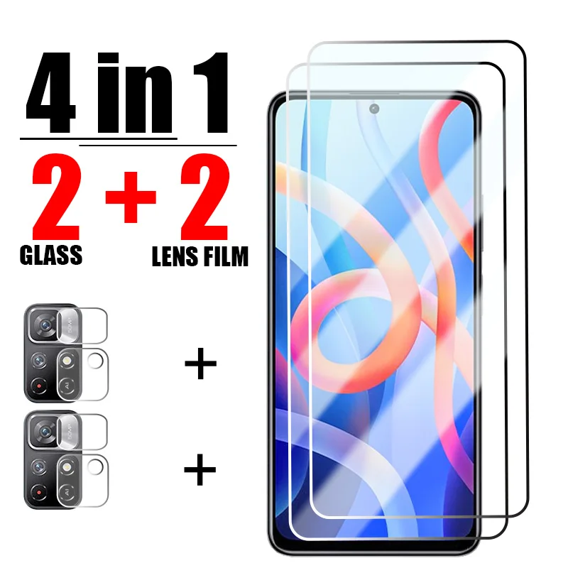 Защитное стекло 4 в 1 для Redmi Note 12, 11, 10, 9, 8 Pro Plus 5G 11S, 10S, 9S, 9T, 8T, Защитное стекло для Redmi 10, 10C, 9, 9A, 9C, 8, стекло