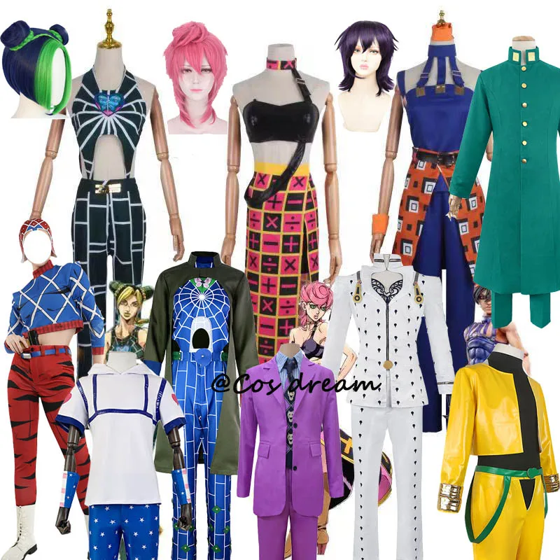 

Anime JoJo's Bizarre Adventure Jumpsuit Trish Una Guido Mista Narancia Ghirga Jolyne Cujoh Cosplay Halloween Party Costume Wig