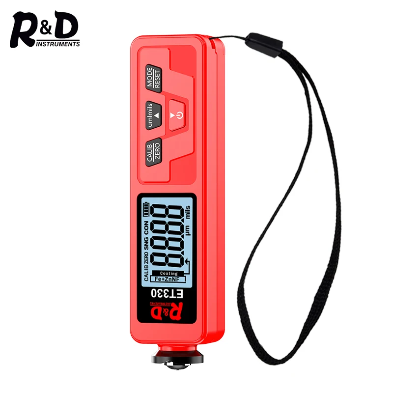 Paint Thickness Gauge R&D ET330+Zn Coating Thickness Gauge Backlight 0-1500um Car Paint Thickness Gauge Film Tester FE/NFE Paint Tool Russian Manual paint coating meter,paint thickness gauge,thickness gauge,wet film thickness gauge