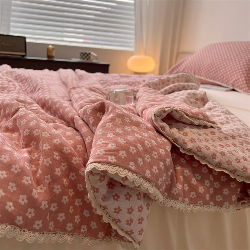 

Yarn-Dyed Double-Layer Yarn Jacquard Cotton Summer Quilt Soft Machine Washable Airable Cover Pure Cotton Summer Quilt