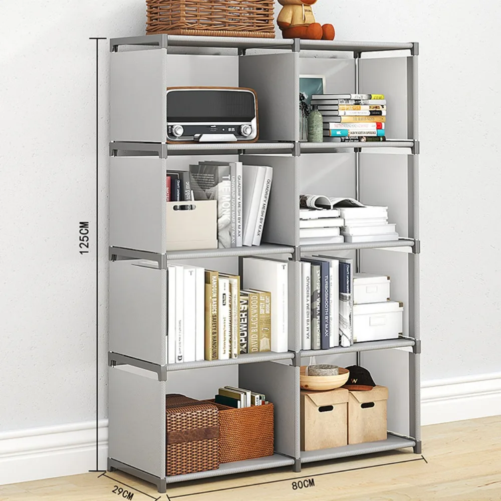 Home Bookshelf Strong Load-bearing Capacity Multi-layer Decor Storage Locker Portable Easy Assembly Shelf Bookcase DIY Book Rack storage rack book display stand