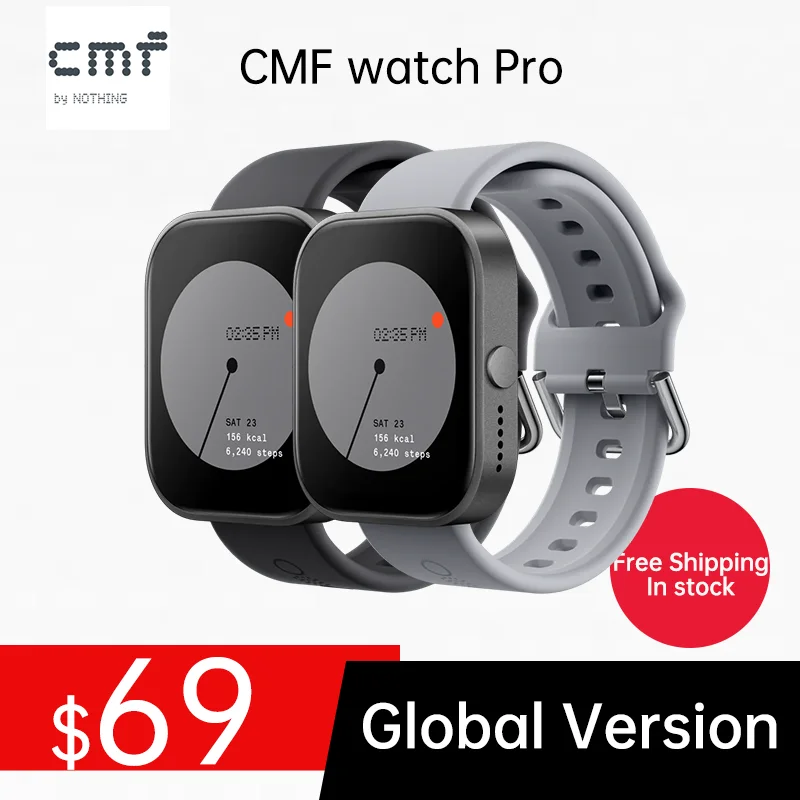 CMF by Nothing Watch Pro, 1.96 AMOLED,BT calling with AI noise