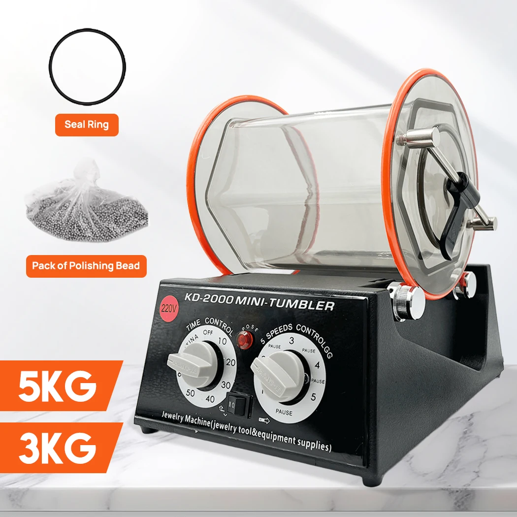 3/5KG Rotary Tumbler Surface Polisher Jewelry Drum Polishing Gem DIY Tumbler Finish Machine