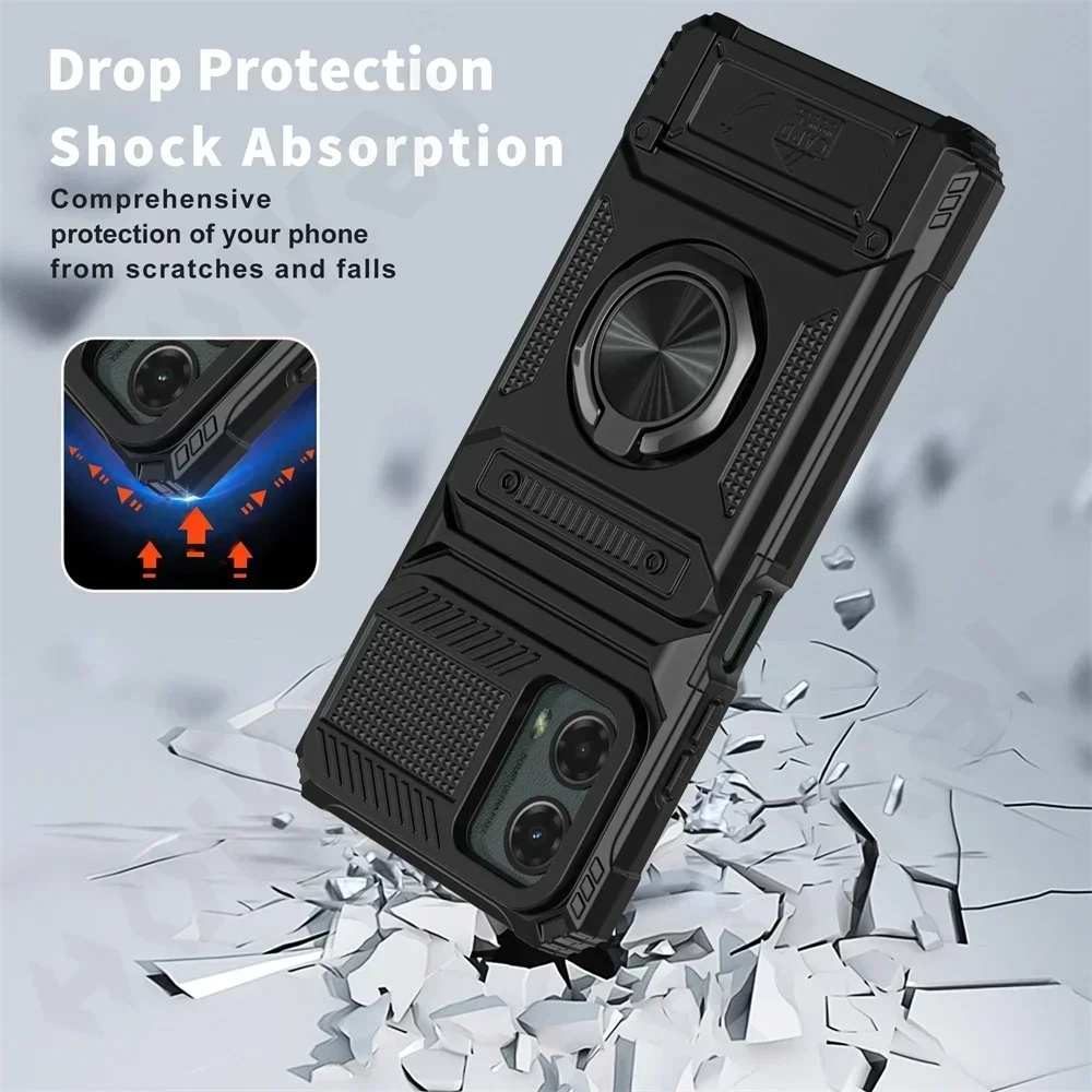 Premium Rotated Ring Kickstand Wallet Case with Enhanced Protection