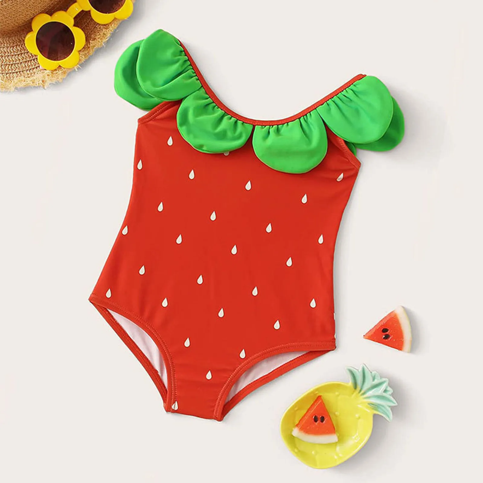 Baby Girls Swimwear For Newborn 0-24M Babies New Cute Fruits Beach Swimsuit Toddler Bathing Suit Clothes 2024 Summer Outfits 1