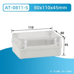Transparent IP67 Waterproof Outdoor Electric Junction Box with Sealed Cable Entry (AT - 80X110X45)
