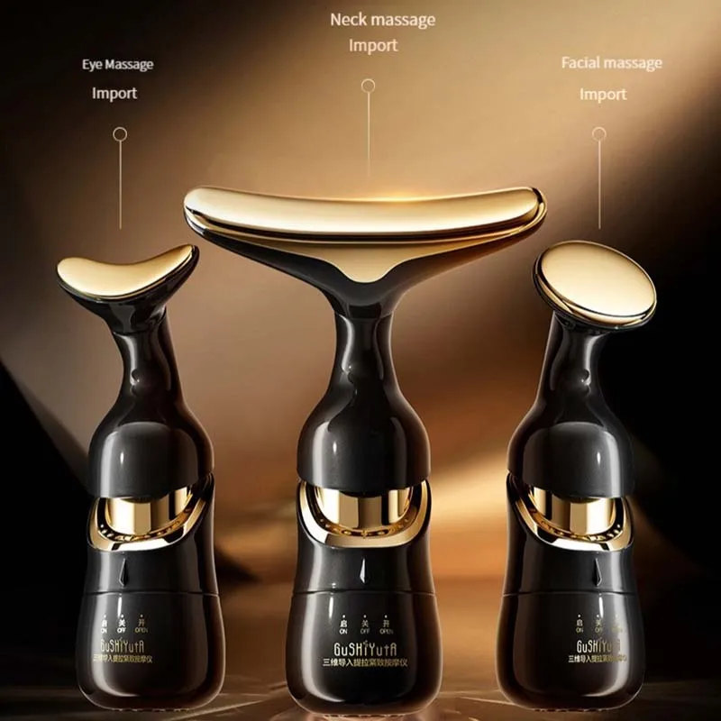 Home Three Body Imported Lifting And Firming Massage Instrument Sonic Vibration Fade Fine Lines Home Beauty Instrument facial massager,facial beauty instrument