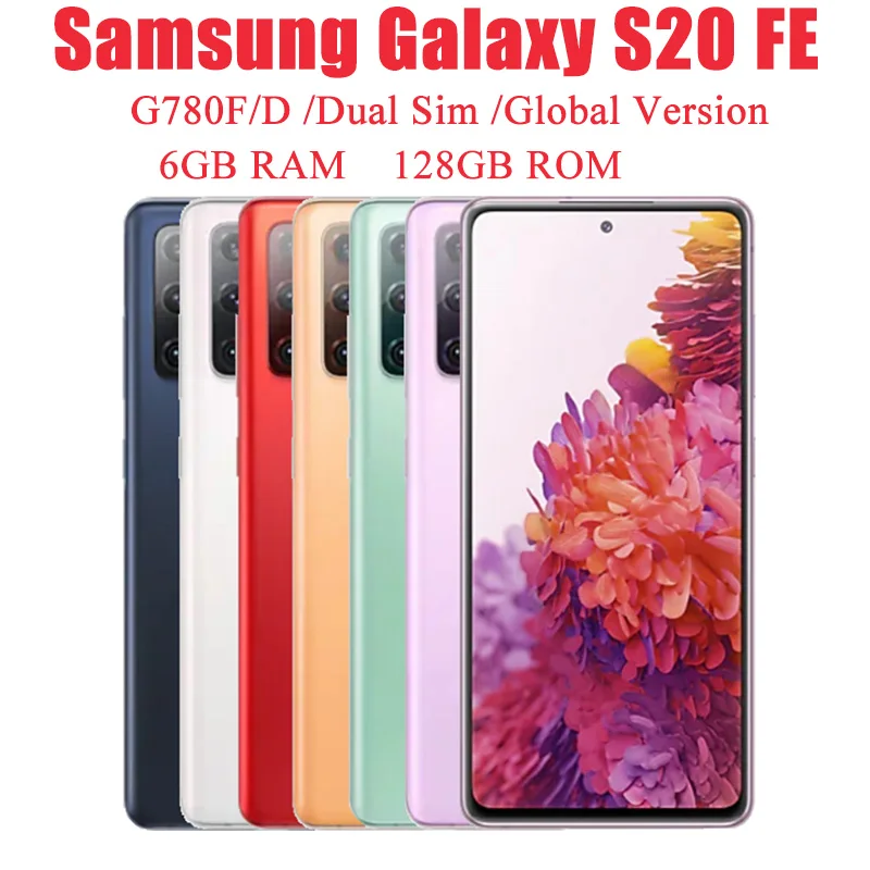 

Original Samsung Galaxy S20 FE S20 Lite G780F/DS Dual Sim Global Version 6.5" ROM 128GB RAM 6GB NFC Octa Core 4G LTE Cell Phone