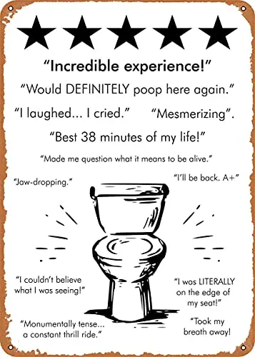 

Невероятный Туалет белый винтажный вид металлический знак патент художественные принты Ретро подарок 8x12 дюймов