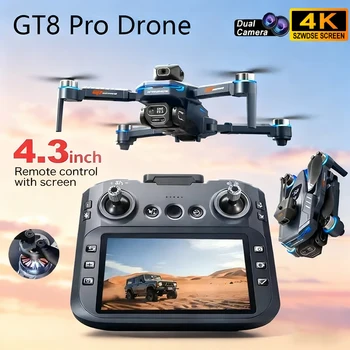 Nuovo Drone 4K HD GT8 Fotocamera Evitamento Ostacoli Fotografia Aerea Drone Brushless con Schermo Pieghevole RC Droni Quadcopter Giocattoli