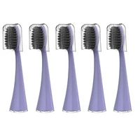 Electric Toothbrush Heads Soft Charcoal Bristles 5 Pcs Replacement Toothbrush Heads For Burst Adults Sonic Electric Toothbrush 1