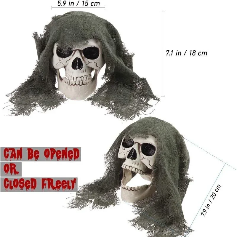 Halloween Skull Ghost Head 3Pc/Set Decoration Crawling Ghost Trick Simulation Skull Arm Decoration Haunted House Halloween Decor