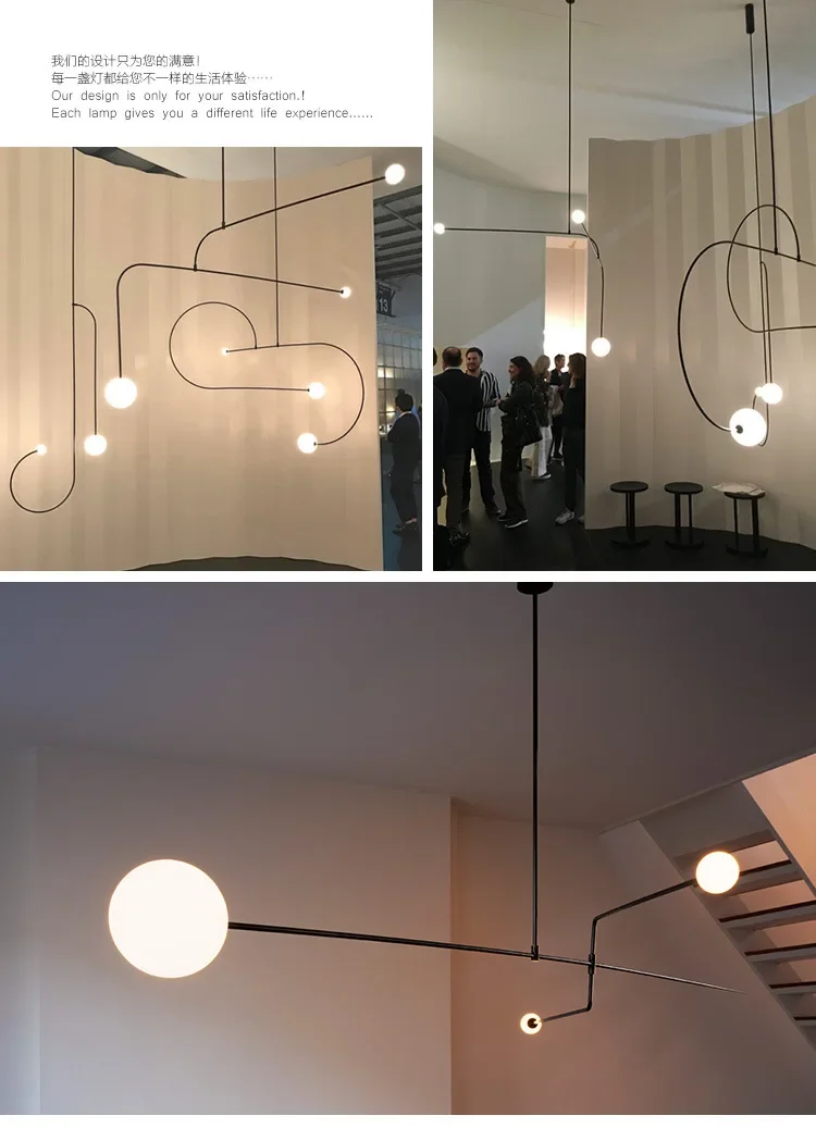 Description Picture 4 of itemSANDYHA Nordic Iron Pendant Lights Glass Ball Hanging Chandelier Living Room Bedroom Decoration Dining Table Lighting Fixtures