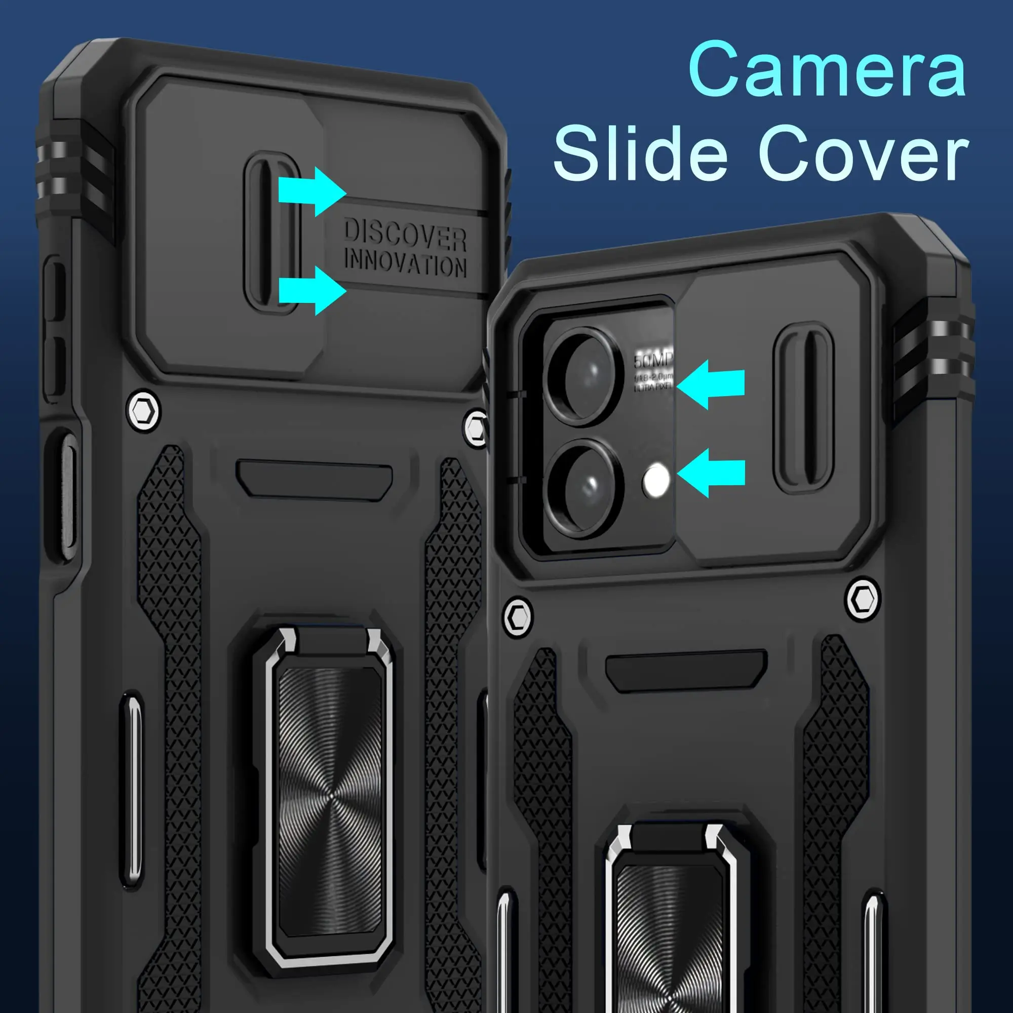 Slide Camera Case For Moto Stylus 5G 2023 EDGE 30 Neo E13 G42 G73 G53 G13 G32 G Power Shockproof Heavy Duty Kickstand_voghion.com