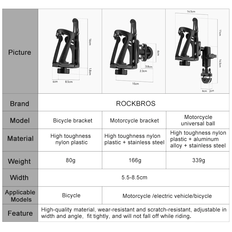 ROCKBROS Motorcycle Drink Holder Bicycle Bottle Holder Nylon Adjust MTB Road Bike Drink Cup Water Bottle Rack Cage