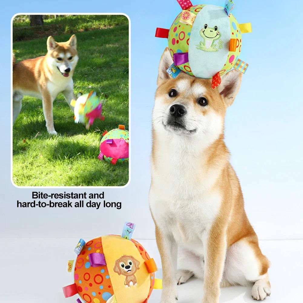 Interactive Ball Dog Toy for Aggressive Chewers Training Decompress Bite Resistant Plush Handle Dog Toys with Bells Pet Supplies 6