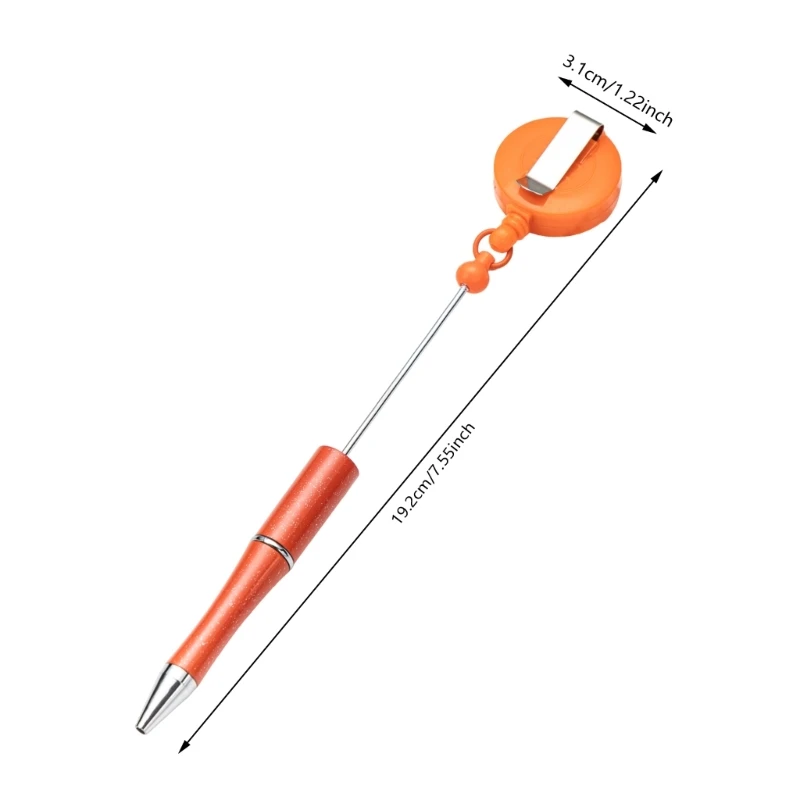 개폐식 배지 홀더가있는 6Pcs 구슬 볼펜 교사 간호사 의사를위한 배지 릴 벨트 클립이있는 파란색 펜