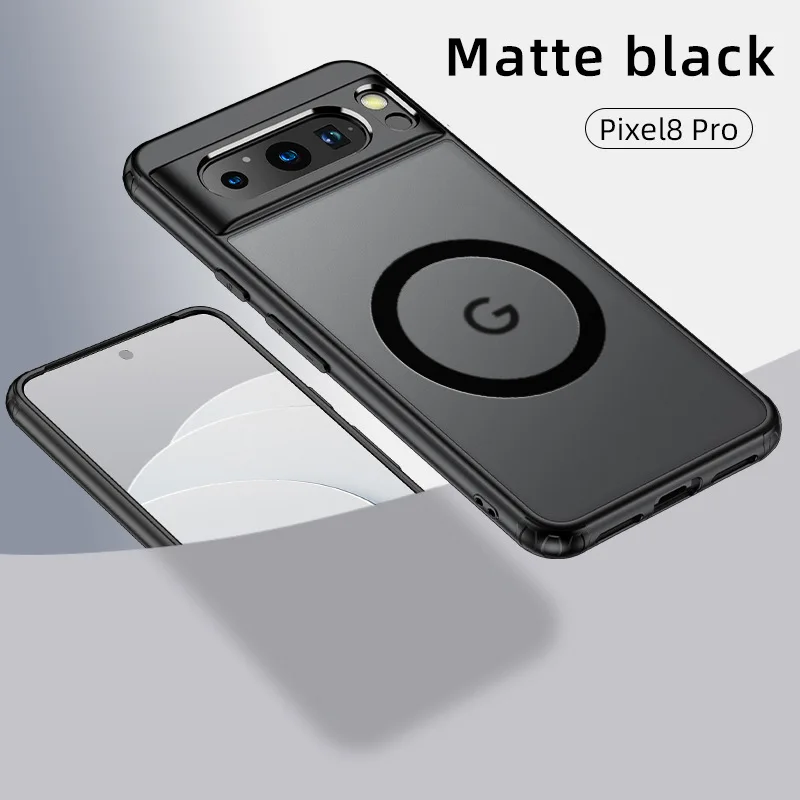 thumbnail image 1 of Funda magnética de moda para Google Pixel 9 Pro 8 Pro 7, funda de cargador inalámbrico de pulido opaco, fundas antigolpes para Pixel7A Pixel8, 2024, 1 of 5