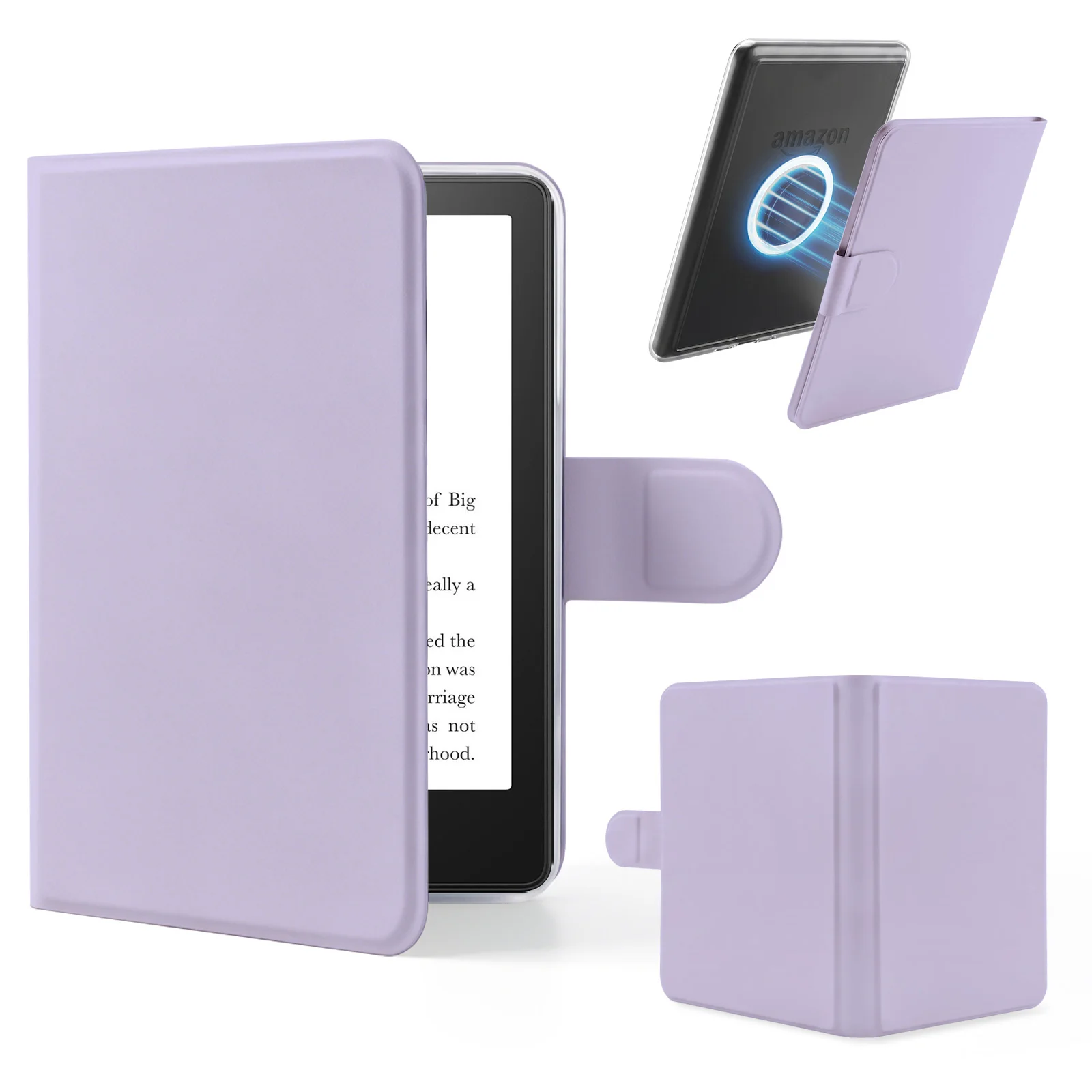 Magnetic Detachable Book-Style Kindle Case with Clasp and Auto Wake/Sleep Feature